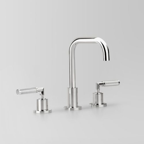 Astra Walker Icon + Lever Knurled Basin Set with 110mm swivel spout