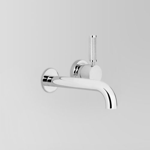 Astra Walker Icon + Lever Knurled Wall Mixer Set with 250mm Spout