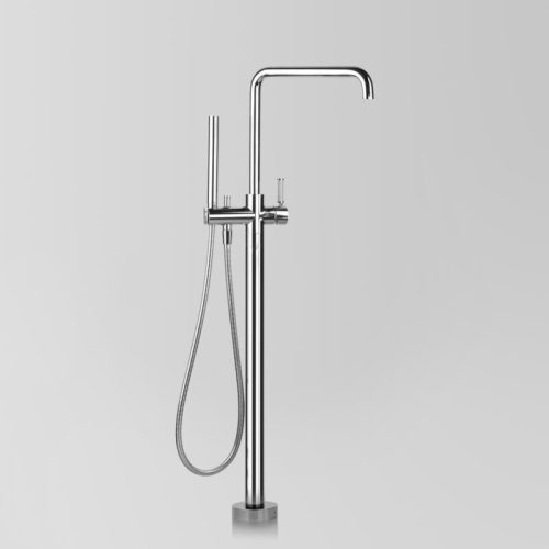 Astra Walker Icon + Lever Knurled Bath Mixer with Hand Shower