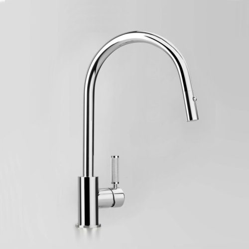 Astra Walker Icon + Lever Knurled Kitchen Mixer with Pull Out Dual Spray