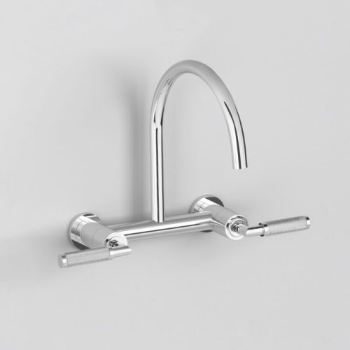 Astra Walker Icon + Lever Knurled Kitchen Set with 200mm swivel spout