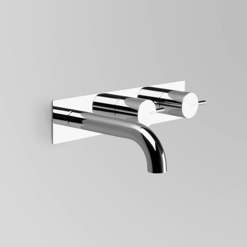 Astra Walker Icon Wall Set Offset with 150mm Spout on Backplate
