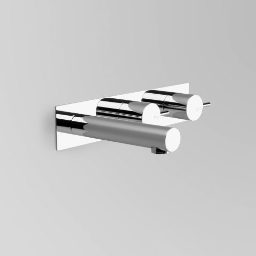 Icon Wall Set Offset with 150mm Straight Spout on Backplate