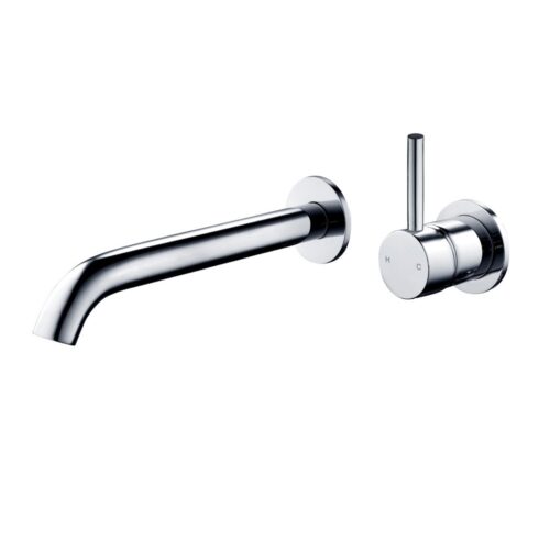 Axus Pin Wall Mount Basin/Bath mixer - Lever up - 220mm Spout