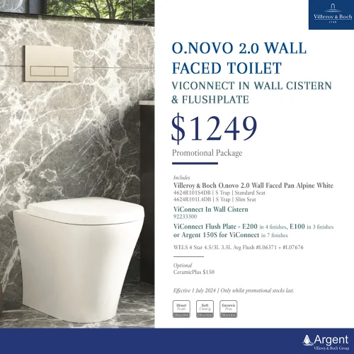 Villeroy & Boch O Novo 2.0 Wall Faced Toilet Package
