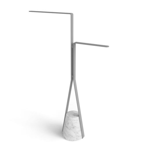 Antonio Lupi HALO3A Towel Holder with Satin Carrara Marble Base