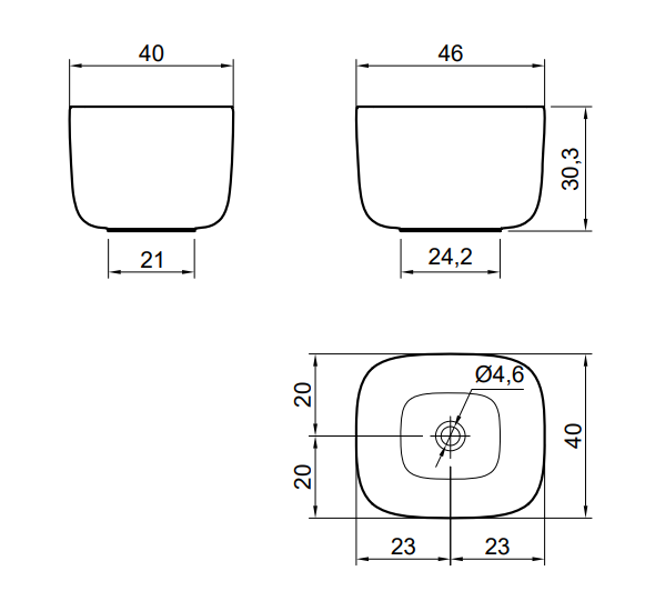 Antonio Lupi Poggio Rectangular top mount basin - Image 2