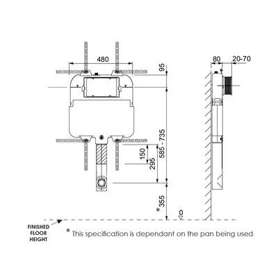 Argent 80 In Wall Cistern - Mechanical - Image 2