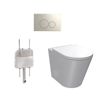 Parisi Linfa PN770 Rimless Floor Mount Package with Tondo Brushed Nickel Flush Plate