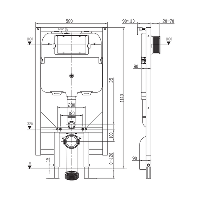 Villeroy & Boch Antao TwistFlush Alpine White Wall Hung Package with Argent 80 Cistern - Image 2