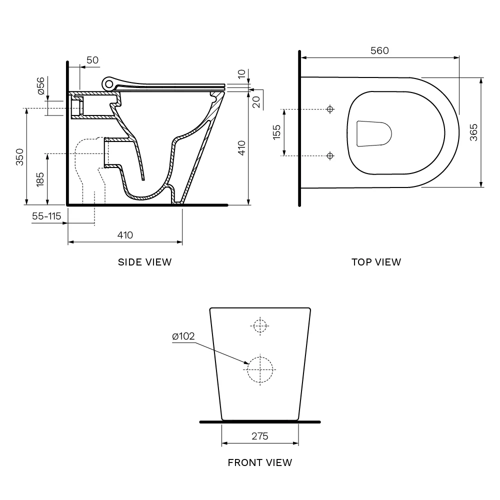 Parisi Linfa Wall Faced Pan Rimless (including Pressalit Seat) - Image 2