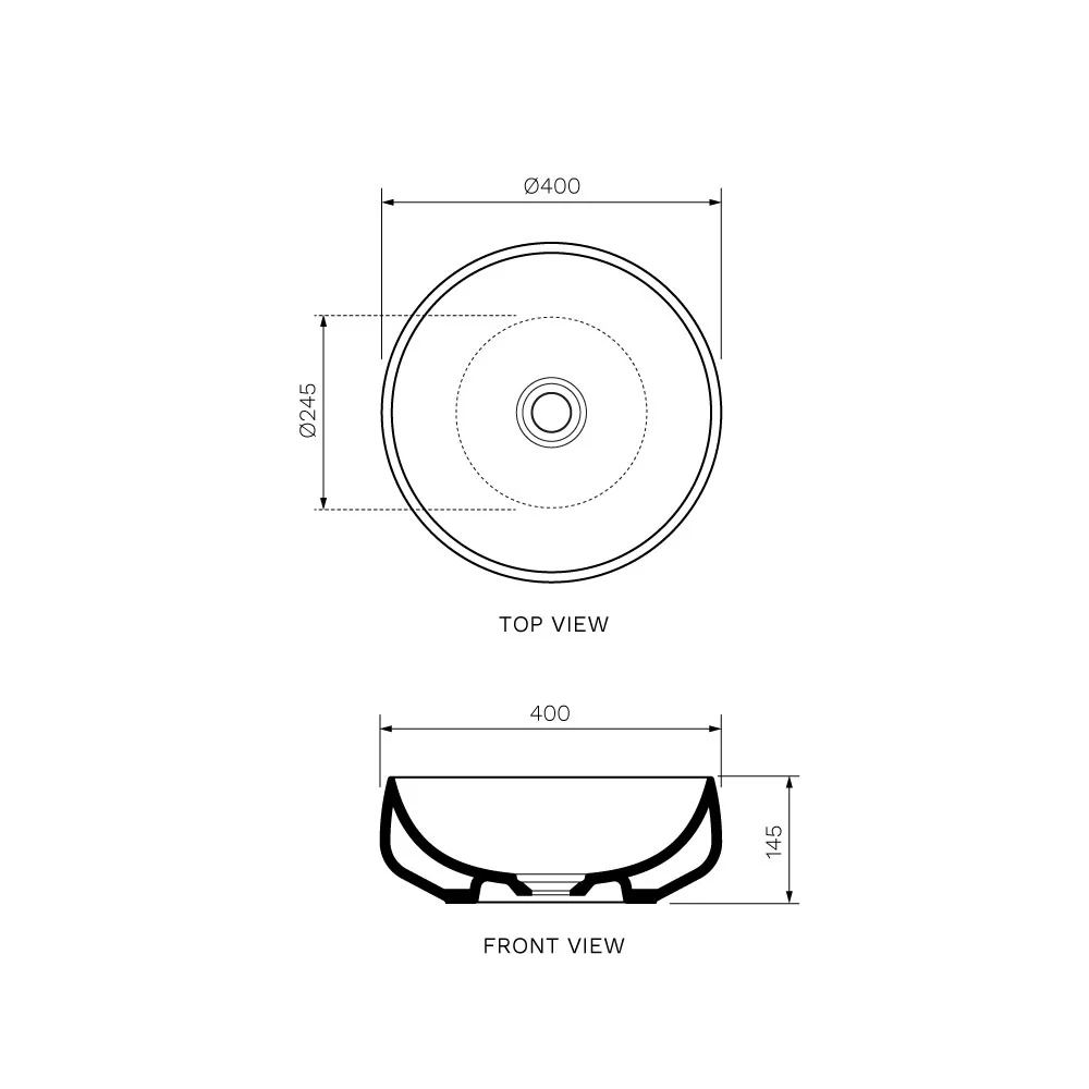 Parisi Oblo Bench Basin (40x40x15H) - Image 2