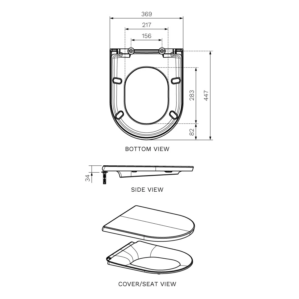 Parisi Linfa II Soft Close Seat (Centric Lift off Hinge) - Image 2
