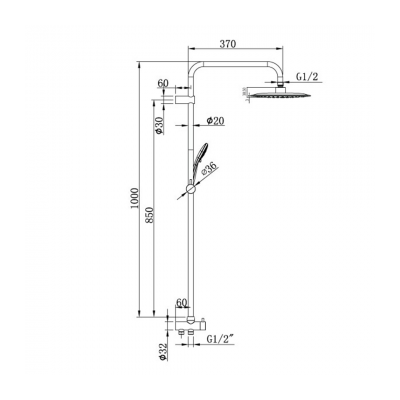 Argent Metro Twin Hose Shower System - Image 2